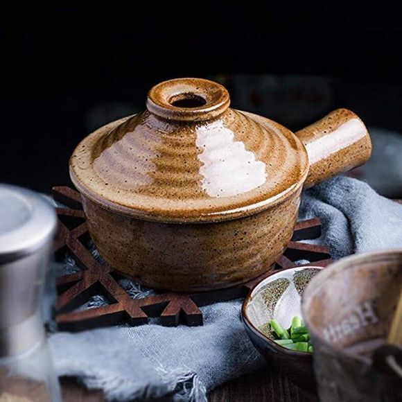 Ceramic Soup Bowls with Handles Casserole Pot With Lid Heat-Resistant (3 Pieces) - Picture 1 of 10